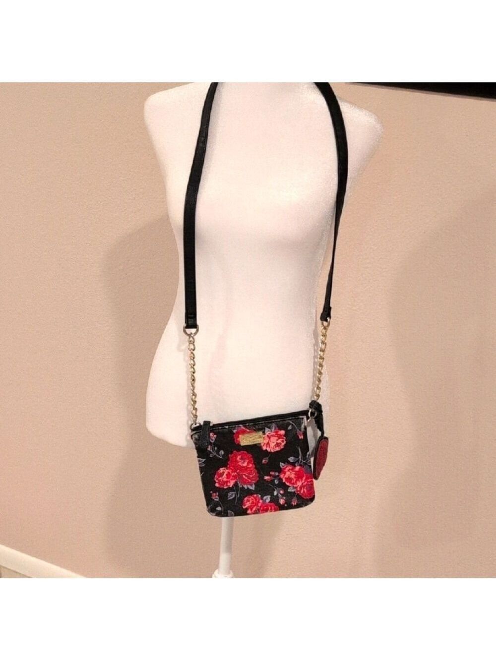 Luv Betsy By Betsy Johnson Crossbody Bag,Purse, Small 7"By 6.5" ,21" Handle Drop